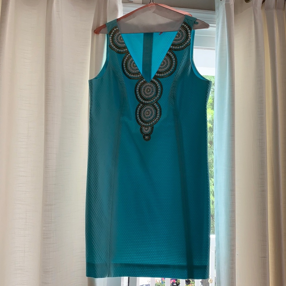 NWOT size 16 blue Lilly shift dress